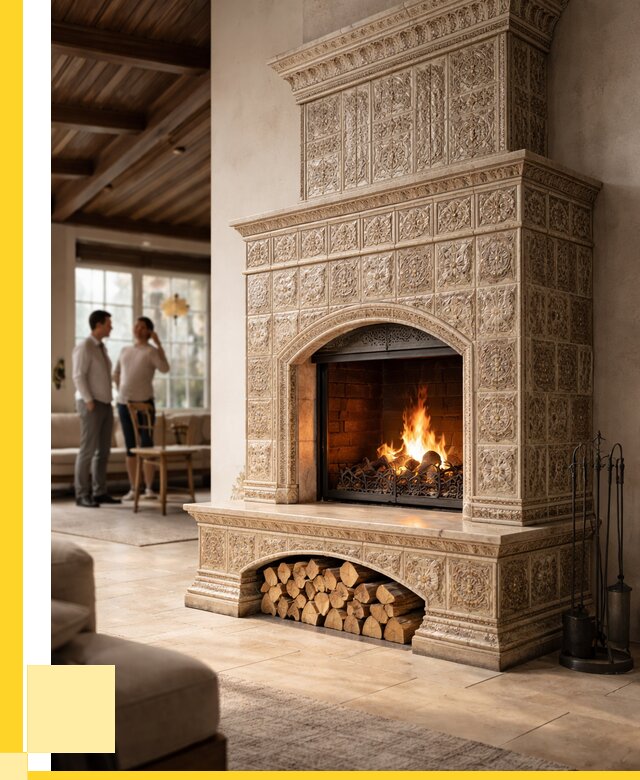 Купить изразцовый камин в Энгельсе от 266475 р. | ЭриданЭнг