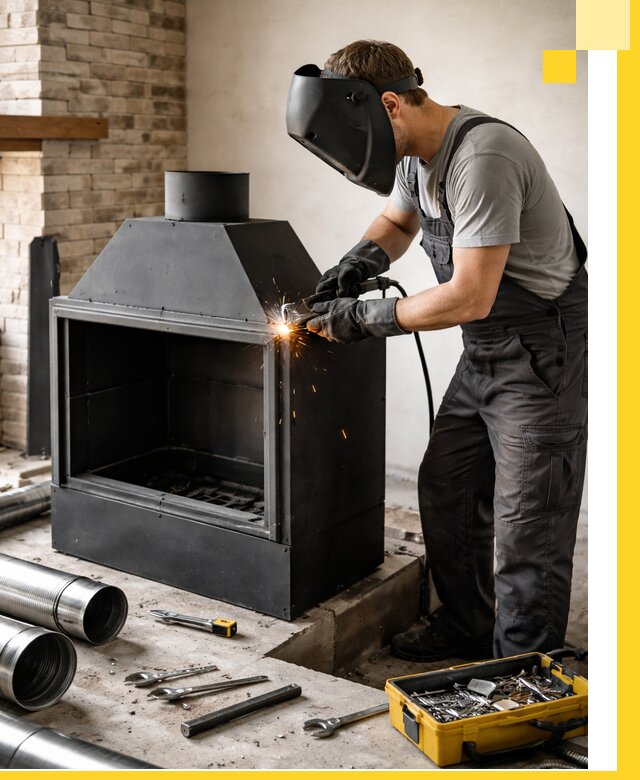 Продажа и установка металлических каминов в Энгельсе под ключ