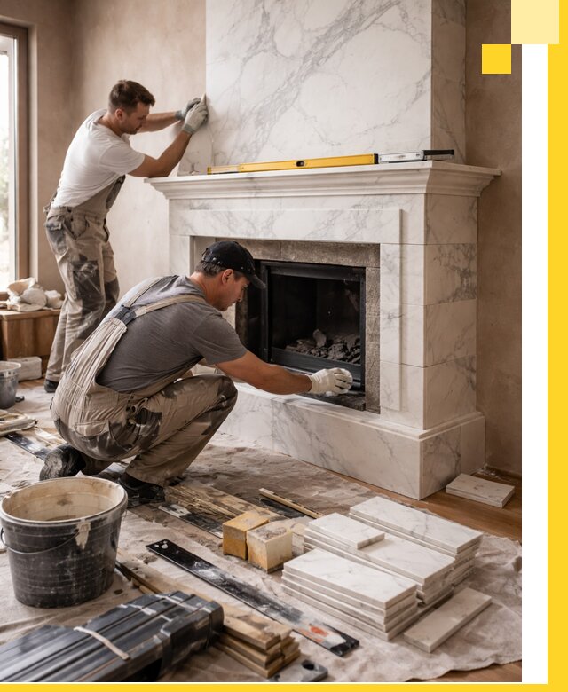 Отделка каминов в Энгельсе качественные облицовочные работы