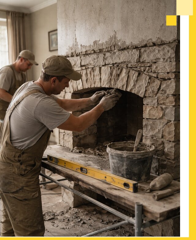 Изготовление каминов под ключ в Энгельсе, монтаж и отделка