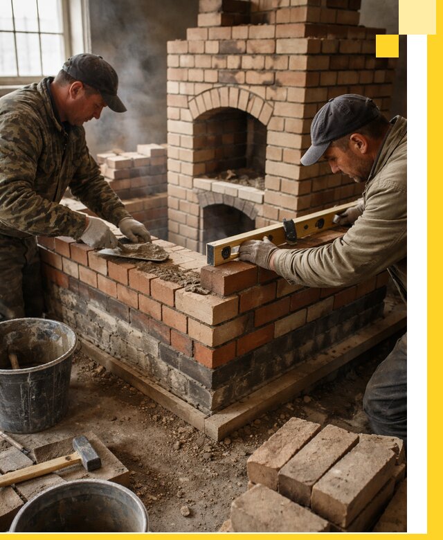 Изготовление и монтаж печей и каминов из кирпича в Энгельсе