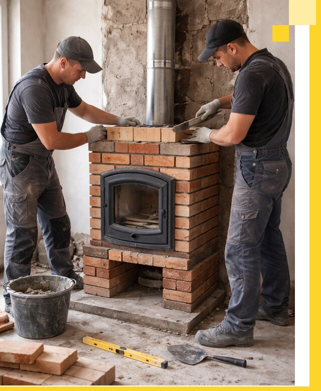 Монтаж печи камина под ключ в Энгельсе с гарантией и пусконаладкой