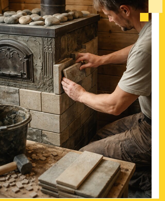 Облицовка банных печей в Энгельсе профессиональная отделка