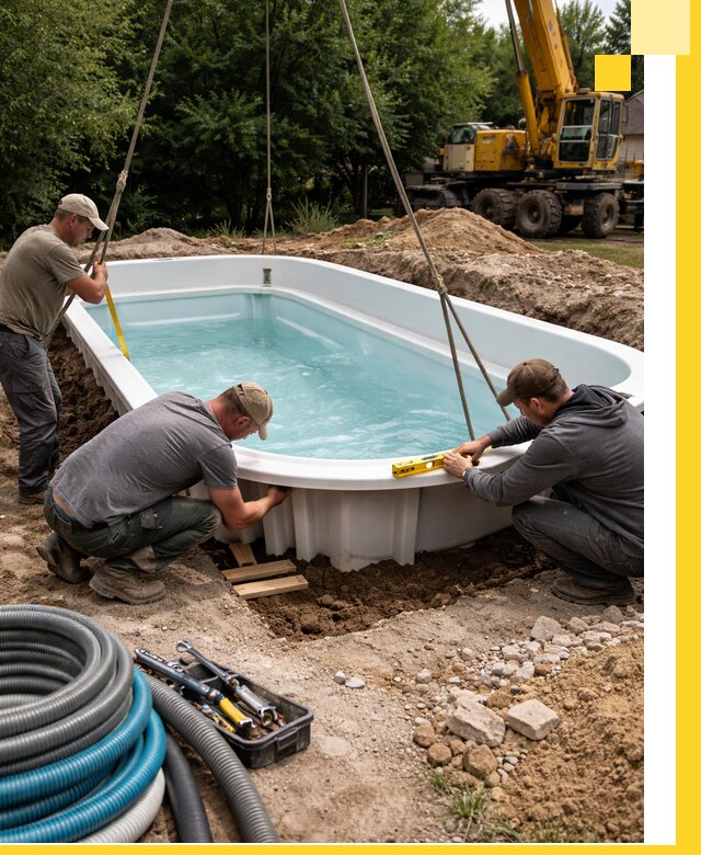 Установка и монтаж композитных бассейнов под ключ в Энгельсе