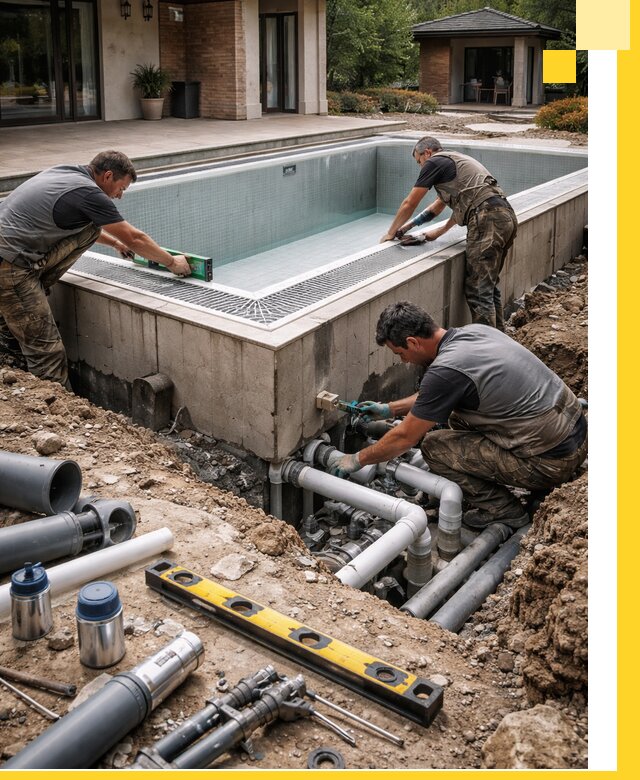 Строительство переливных бассейнов в Энгельсе под ключ