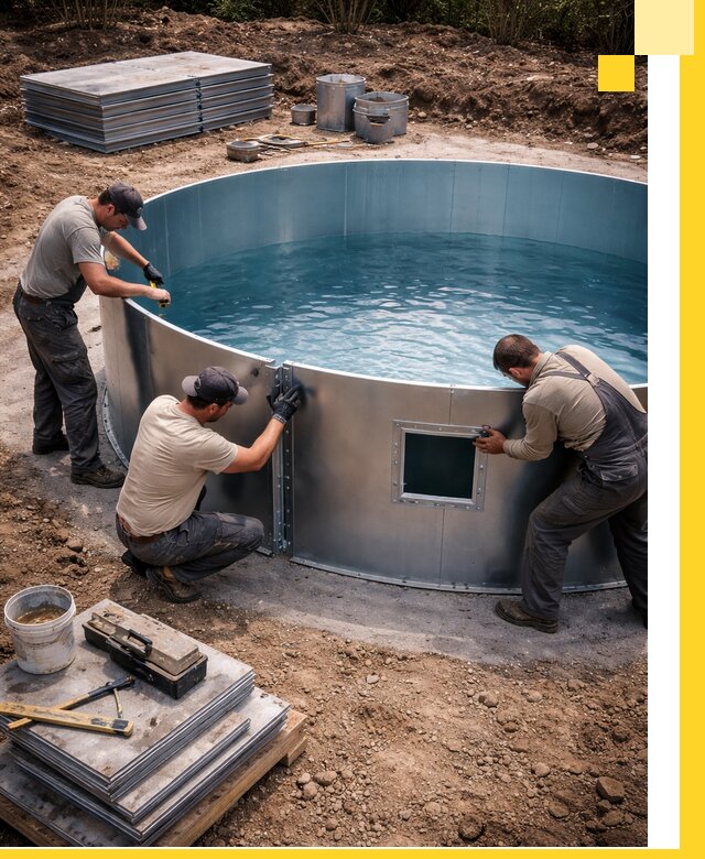 Круглые бассейны под ключ в Энгельсе проектирование и монтаж