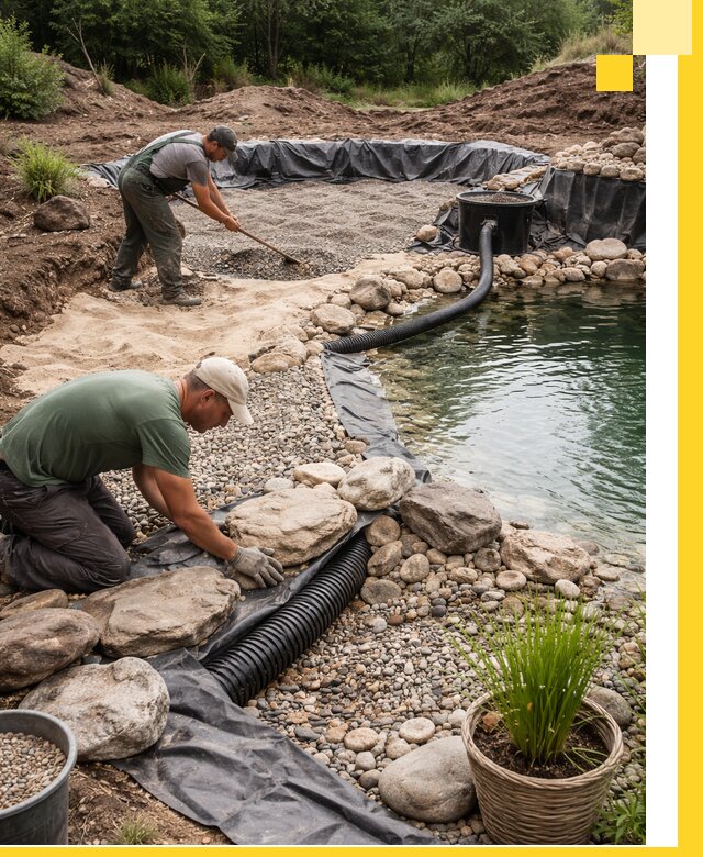 Строительство природных бассейнов и озер в Энгельсе под ключ