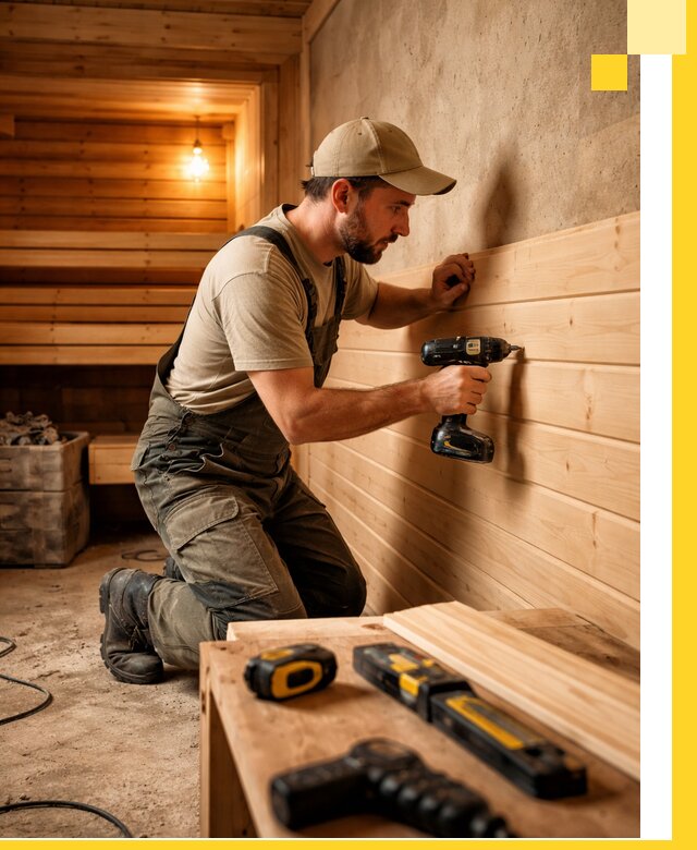 Профессиональная внутренняя отделка бани в Энгельсе под ключ