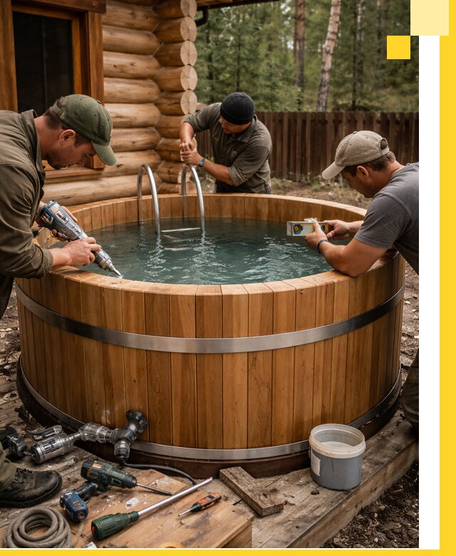 Строительство бань с купелью под ключ и отделкой в Энгельсе