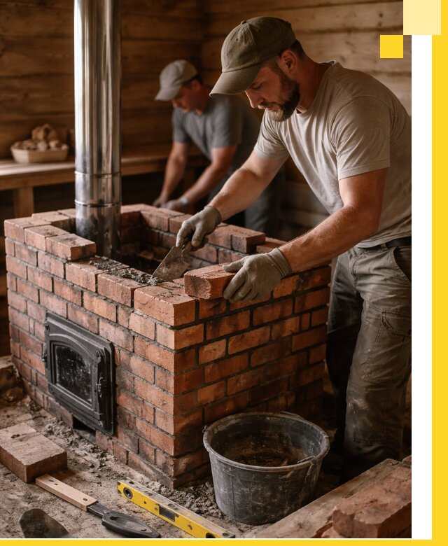 Кирпичные печи для бани под ключ в Энгельсе, проект и монтаж