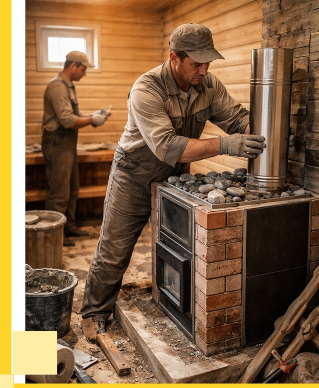 Монтаж печи в бане под ключ в Энгельсе от 21318 р. | ЭриданЭнг