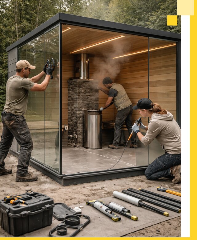 Проектирование и строительство стеклянных бань в Энгельсе