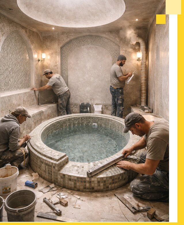 Профессиональное строительство хамама с бассейном в Энгельсе под ключ