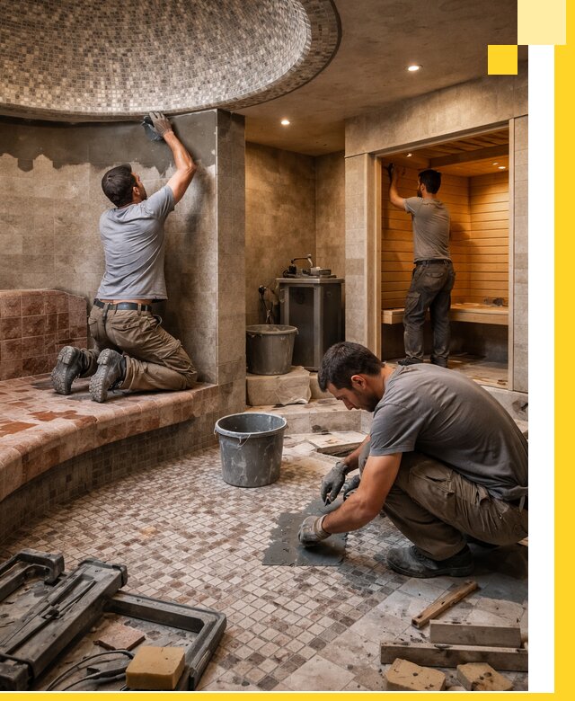 Проект и строительство хамама бани и сауны под ключ в Энгельсе