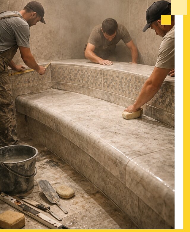 Изготовление и установка сидений для хамама в Энгельсе