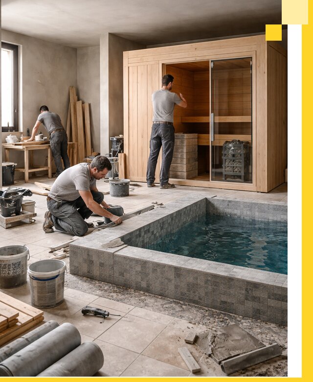 SPA зоны под ключ с бассейном сауной и печью в Энгельсе